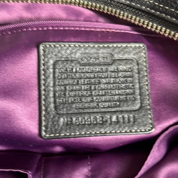 Authentic Coach Madison Tribeca East West Black Leather Tote Handbag #14111 - Picture 3 of 17